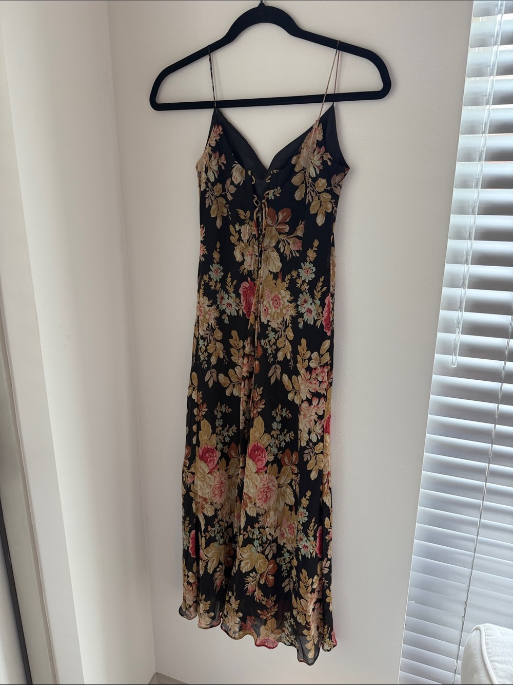 Floral Slip Dress in Black and Pink - Picture 2 of 3